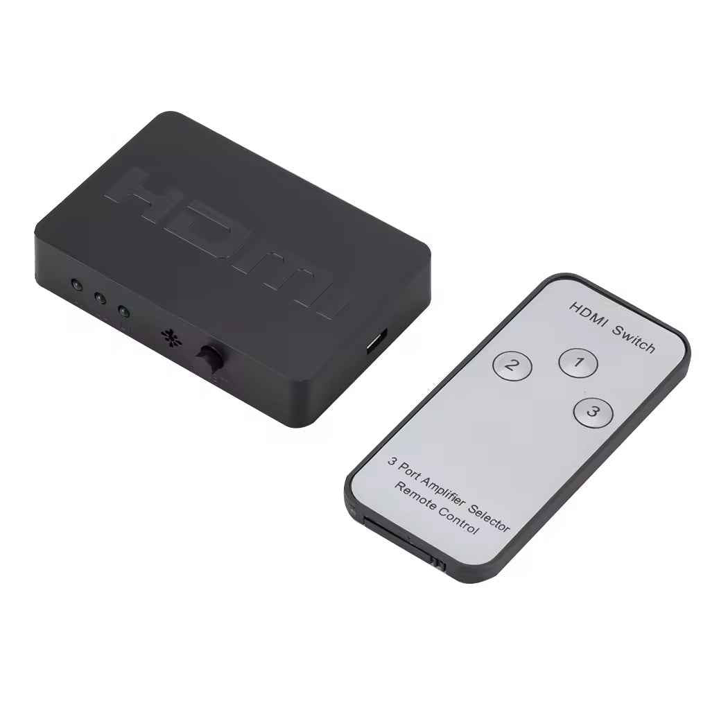 3-in-1-out HDMI Switch Umschalter Fernbedienung Ultra HD 4K oder Full HD 1080p - DREIKS