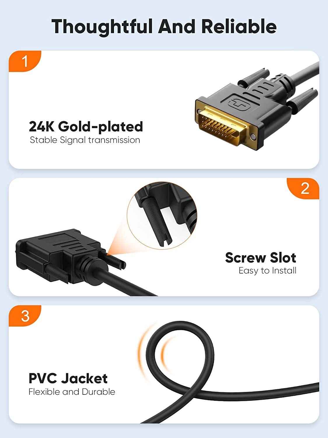 Bidirektionales DVI zu HDMI Adapter Kabel DVI-D Stecker auf HDMI Buchse 1080P - DREIKS