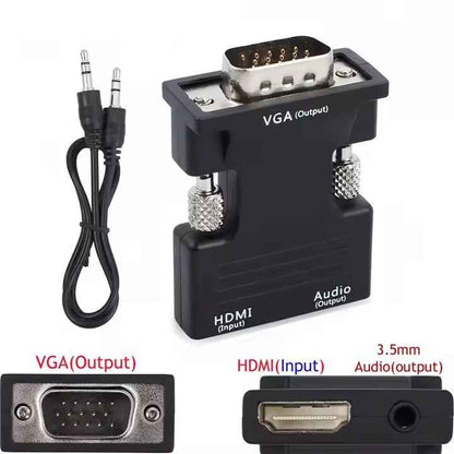 HDMI zu VGA Adapter HDTV Konverter Audio & Videokabel für PC Laptop 1080p @ 60Hz - DREIKS