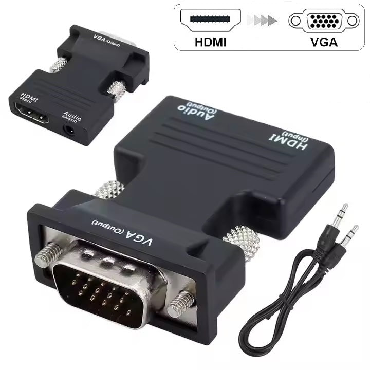 HDMI to VGA Adapter 1080p Converter Audio & Video Cable