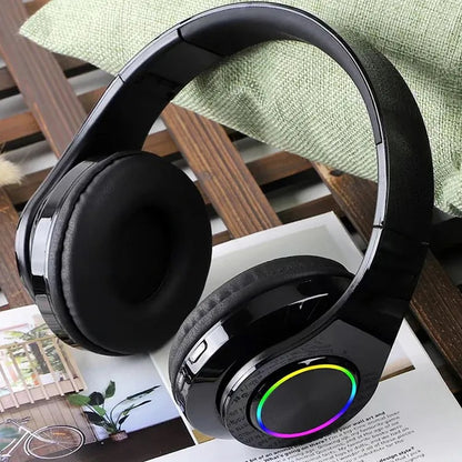 Over-Ear Headphones Bluetooth Wireless Foldable with LED Lights