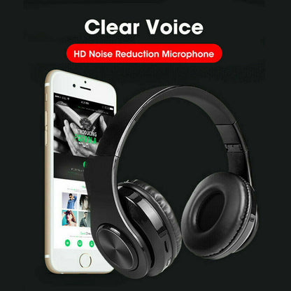 Over-Ear Headphones Bluetooth Wireless Foldable with LED Lights