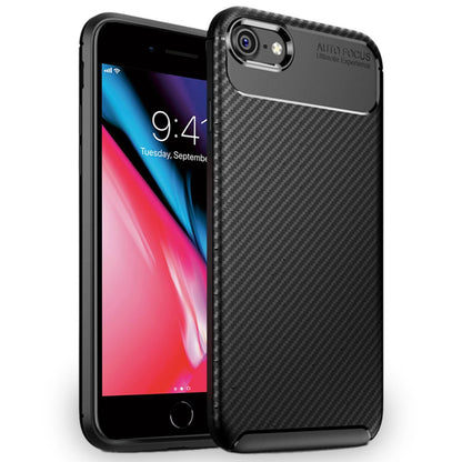 NALIA Silikonhülle für iPhone 7 / 8 / SE 2020 / SE 2022 – Rutschfest & Matt – VORTEX (Gebürstete Optik & Carbon Design) – Marke aus Berlin