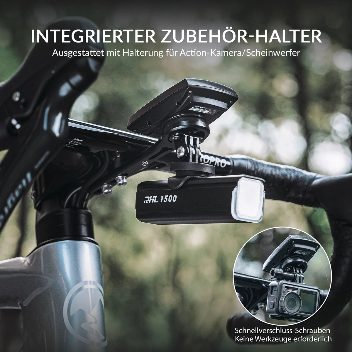 Aero Fahrradcomputer Halterung mit Schnellverschluss Leichtbau Lenkerverlängerungshalterung