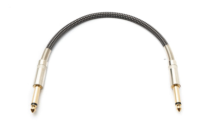 SYSTEM-S Audio Cable 30 cm 6.35 mm jack plug to plug nylon braided kink protection AUX