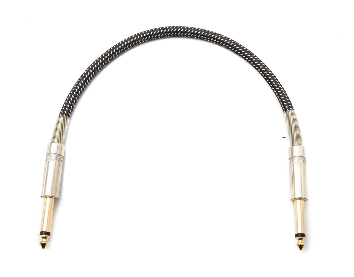 SYSTEM-S Audio Cable 30 cm 6.35 mm jack plug to plug nylon braided kink protection AUX