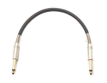 SYSTEM-S Audio Cable 30 cm 6.35 mm jack plug to plug nylon braided kink protection AUX