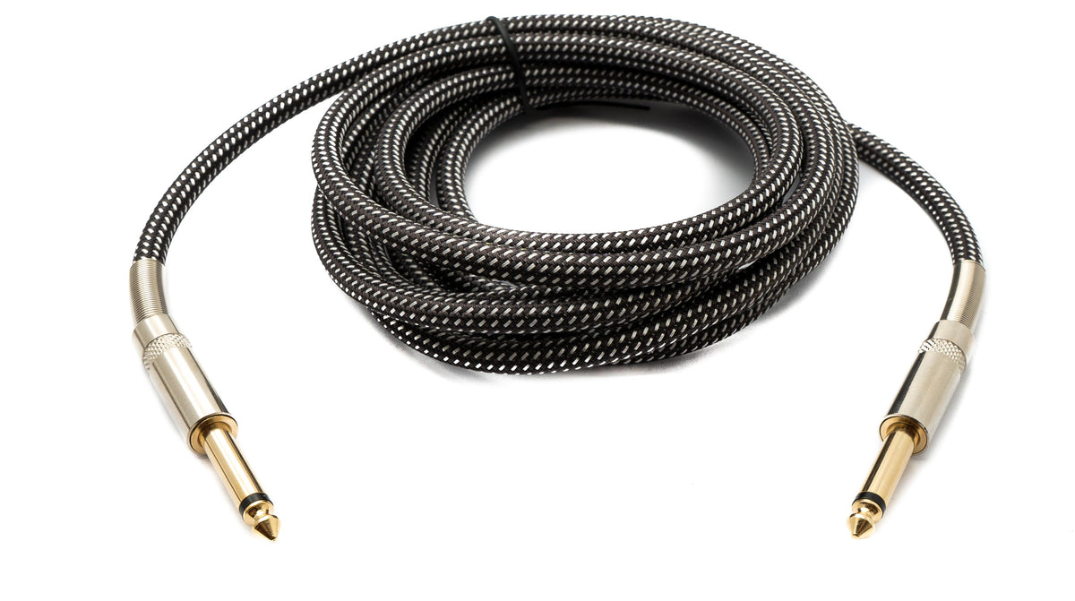 Audio Kabel 3 m 6.35 mm Klinke Stecker zu Stecker Nylon geflochten Knickschutz AUX | System-S