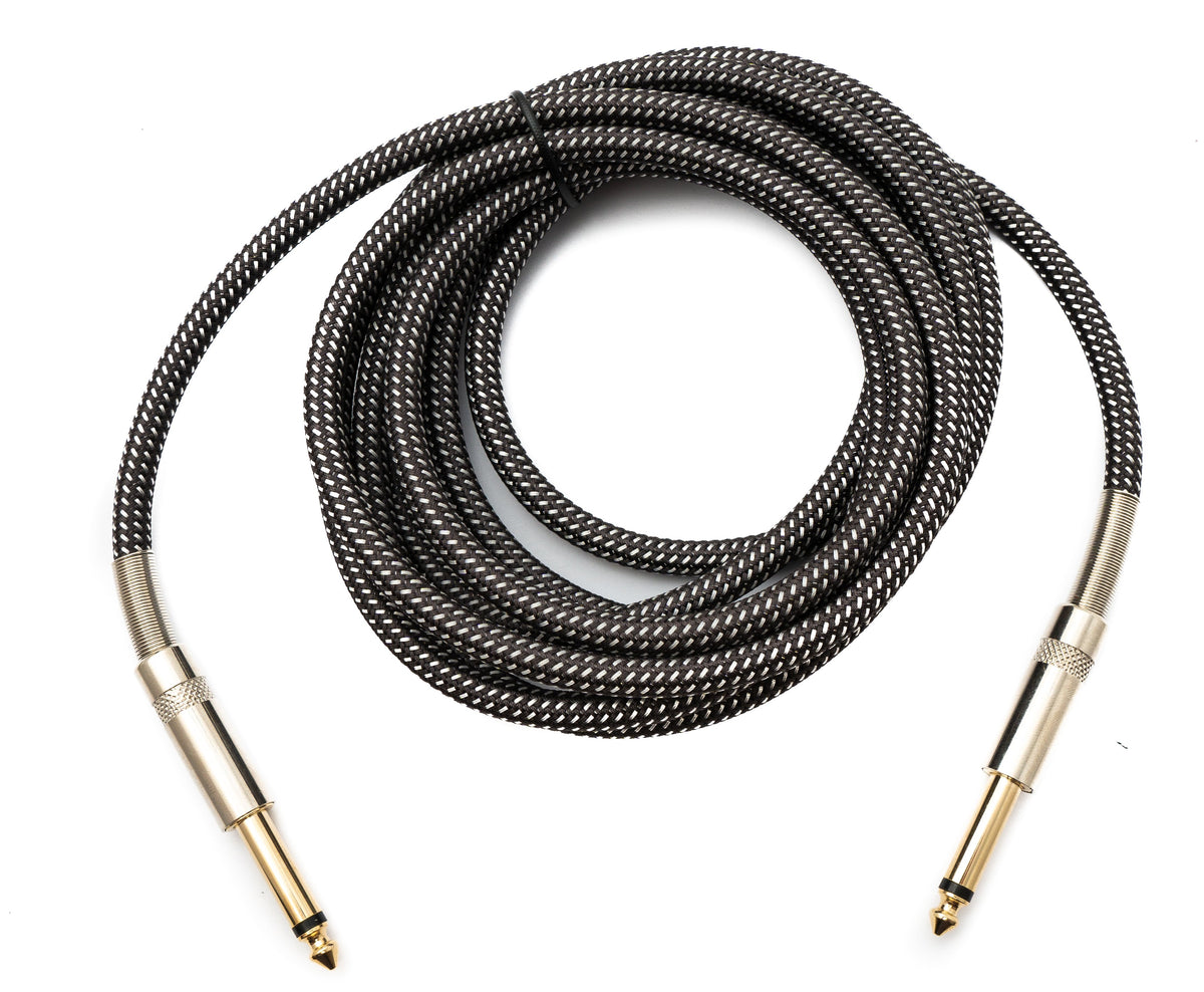 Audio Kabel 3 m 6.35 mm Klinke Stecker zu Stecker Nylon geflochten Knickschutz AUX | System-S