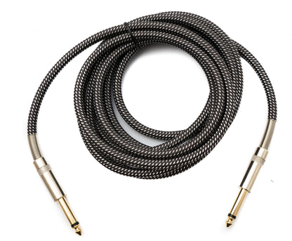 Audio Kabel 3 m 6.35 mm Klinke Stecker zu Stecker Nylon geflochten Knickschutz AUX | System-S