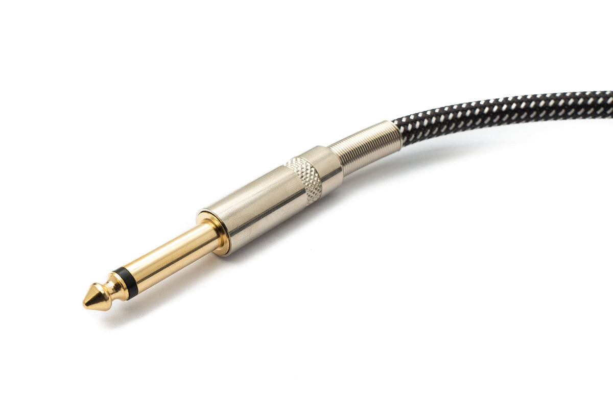 Audio Kabel 3 m 6.35 mm Klinke Stecker zu Stecker Nylon geflochten Knickschutz AUX | System-S