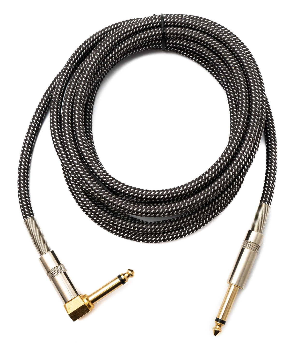 SYSTEM-S Audio Cable 3 m 6.35 mm jack plug to plug angled nylon braided kink protection AUX