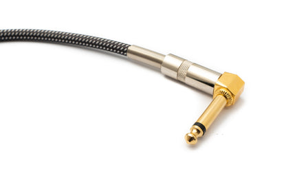 Audio Kabel 30 cm 6.35 mm Klinke Stecker zu Stecker Winkel Nylon geflochten Knickschutz AUX | System-S