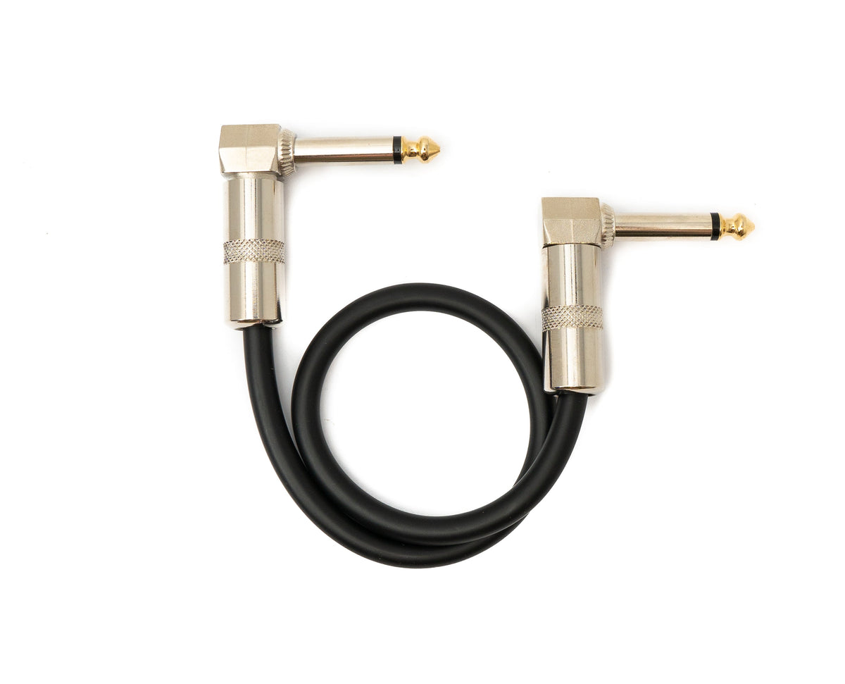 SYSTEM-S Audio Cable 30 cm 6.35 mm Jack Male to Male Angle AUX Black