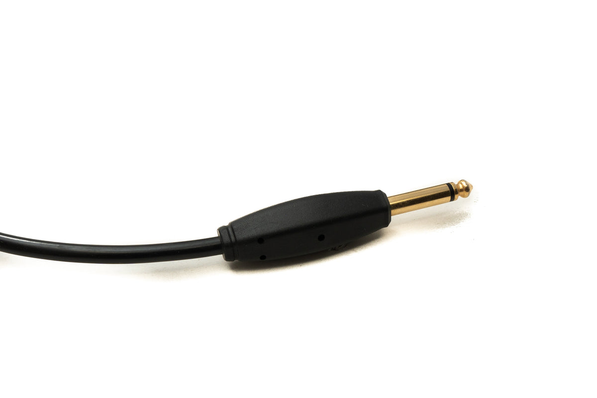 Audio Kabel 3 m 6.35 mm Klinke Stecker zu Stecker Winkel AUX Stummschalter Spirale Schwarz | System-S