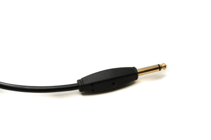 Audio Kabel 3 m 6.35 mm Klinke Stecker zu Stecker Winkel AUX Stummschalter Spirale Schwarz | System-S