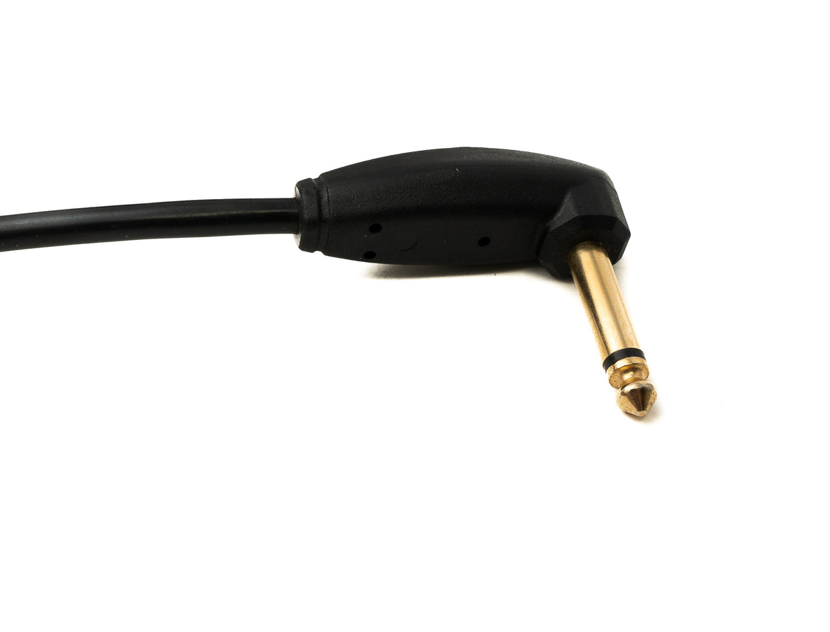 Audio Kabel 3 m 6.35 mm Klinke Stecker zu Stecker Winkel AUX Stummschalter Spirale Schwarz | System-S