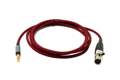 SYSTEM-S Audio Cable 120 cm 3.5 mm jack plug to mini XLR socket braided in red