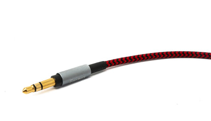 SYSTEM-S Audio Cable 120 cm 3.5 mm jack plug to mini XLR socket braided in red