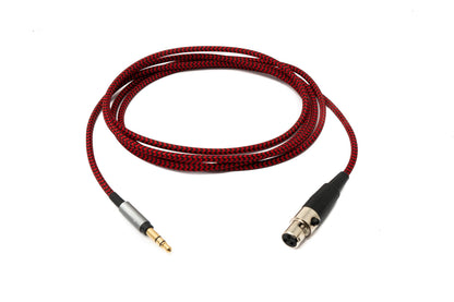 SYSTEM-S Audio Cable 150 cm 3.5 mm jack plug to mini XLR socket braided in red