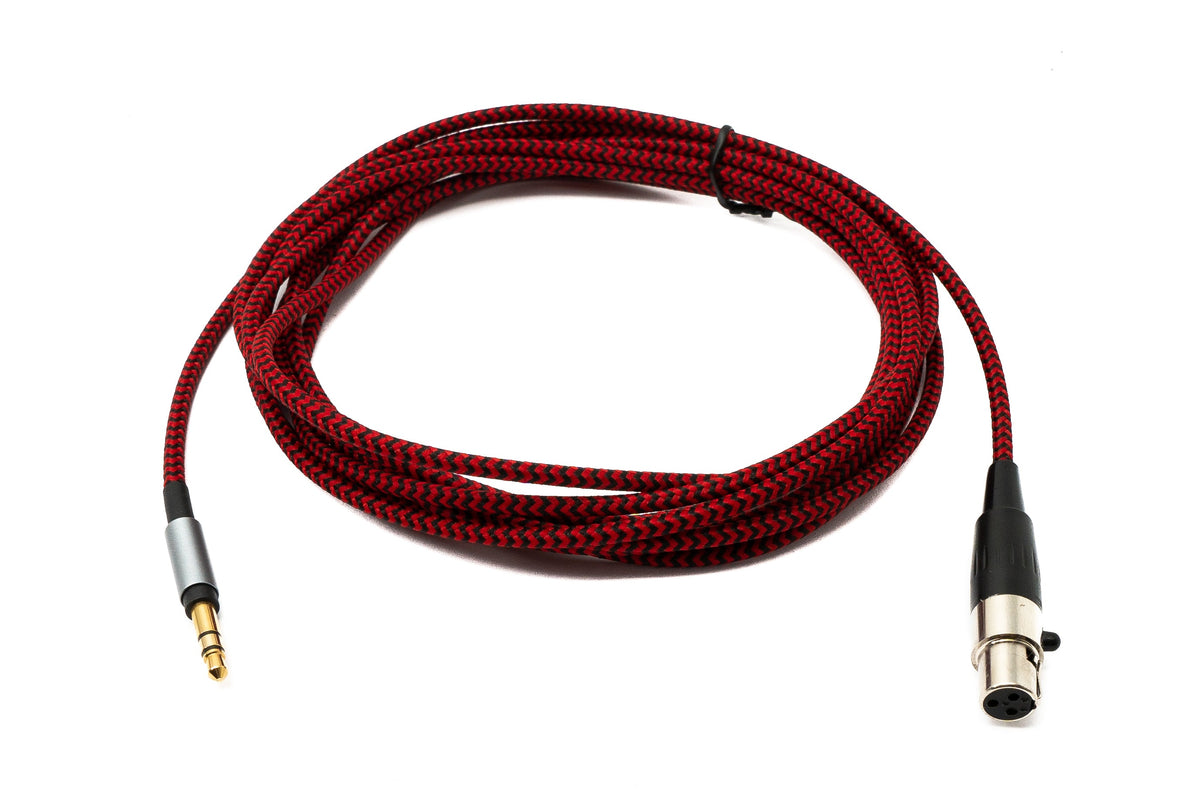 SYSTEM-S Audio Cable 3 m 3.5 mm jack plug to mini XLR socket braided in red