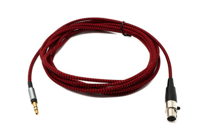 SYSTEM-S Audio Cable 3 m 3.5 mm jack plug to mini XLR socket braided in red