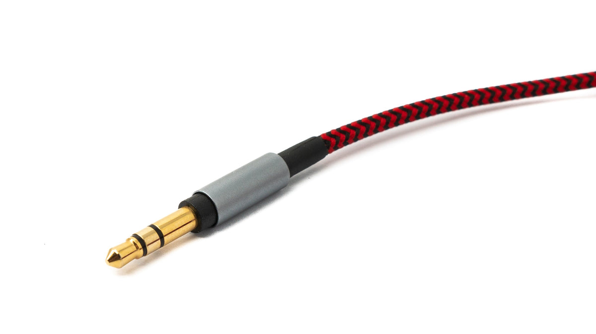 SYSTEM-S Audio Cable 3 m 3.5 mm jack plug to mini XLR socket braided in red
