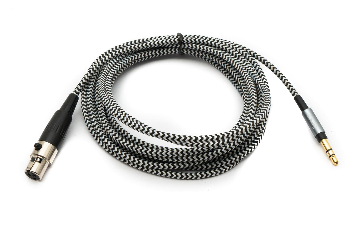 SYSTEM-S Audio Cable 3 m 3.5 mm jack plug to mini XLR socket braided in white
