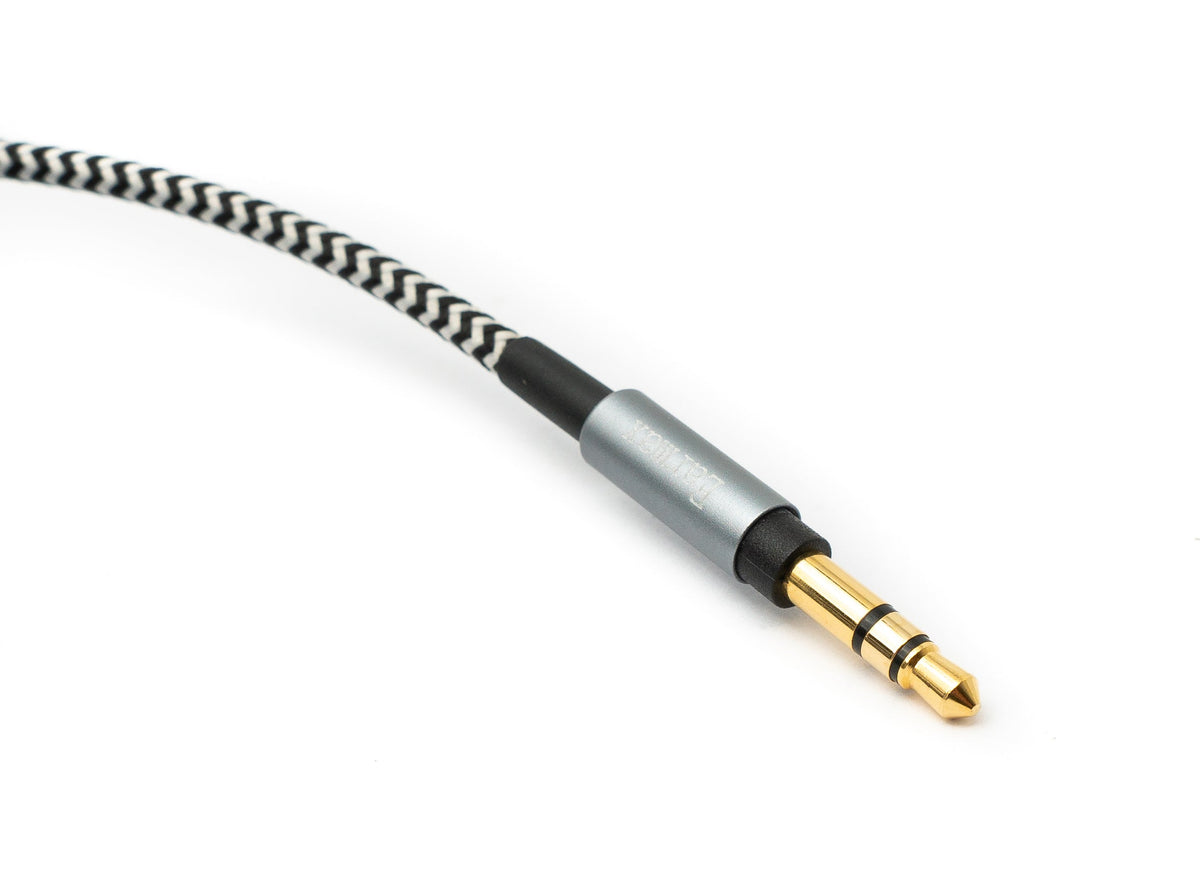 SYSTEM-S Audio Cable 3 m 3.5 mm jack plug to mini XLR socket braided in white