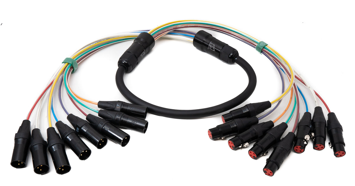 SYSTEM-S Audio Cable 150 cm XLR 3-pin 8x male to 8x female AUX in Black