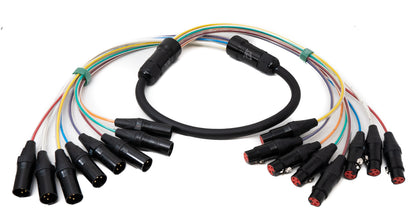 SYSTEM-S Audio Cable 150 cm XLR 3-pin 8x male to 8x female AUX in Black