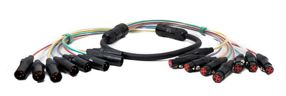 SYSTEM-S Audio Cable 150 cm XLR 3-pin 8x male to 8x female AUX in Black