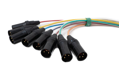 SYSTEM-S Audio Cable 150 cm XLR 3-pin 8x male to 8x female AUX in Black
