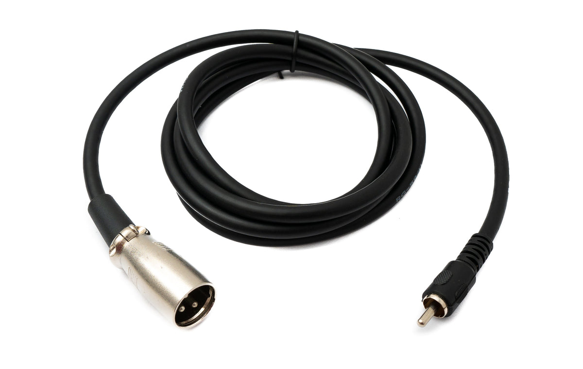 SYSTEM-S Cinch RCA cable 150 cm plug to XLR 3-pin plug 30 VAC in black
