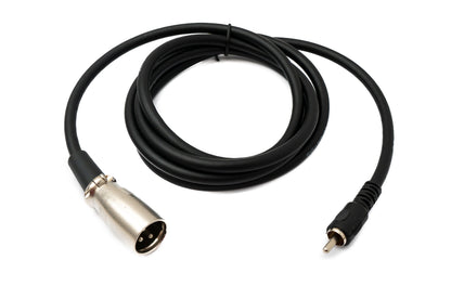SYSTEM-S Cinch RCA cable 150 cm plug to XLR 3-pin plug 30 VAC in black
