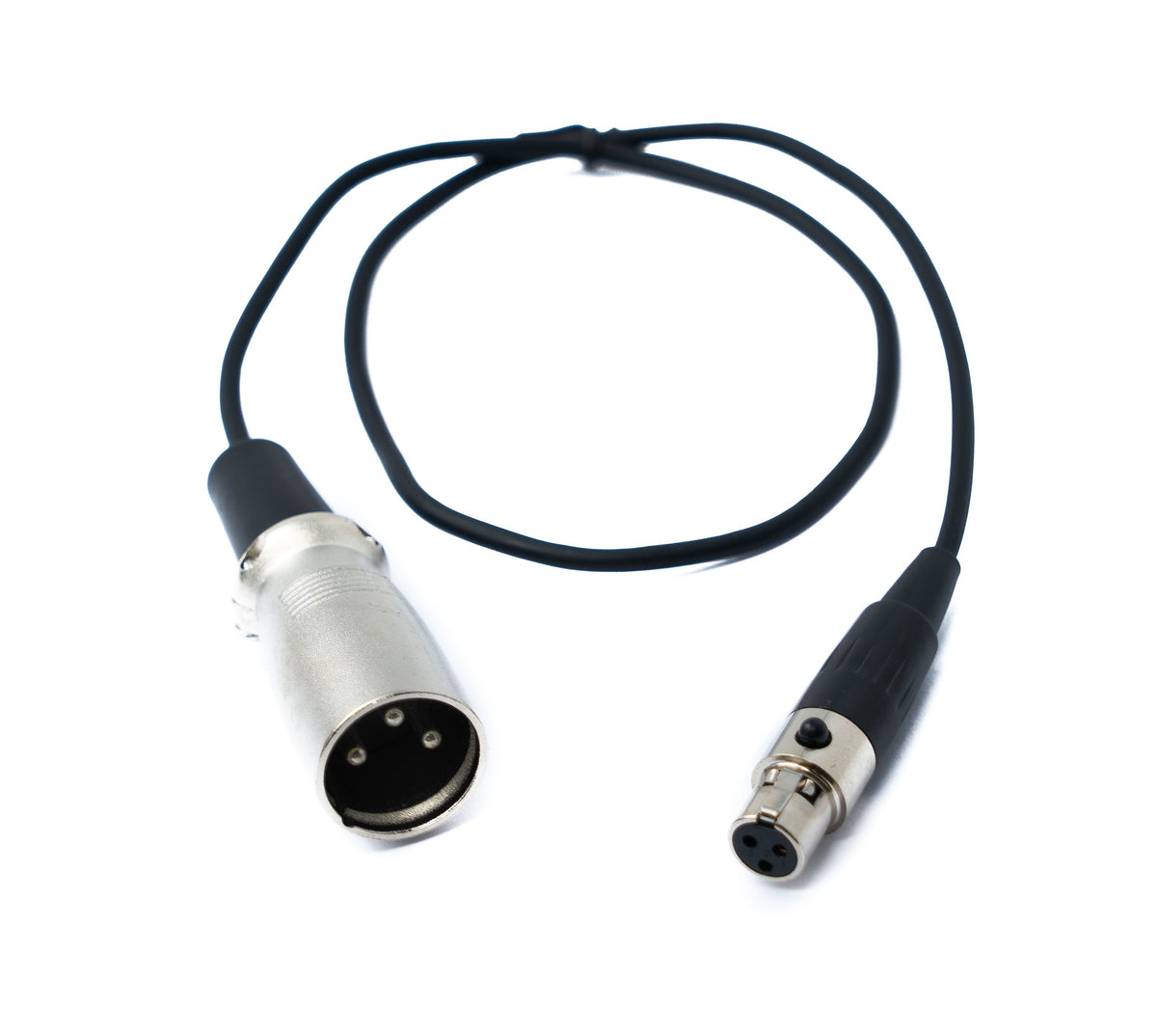 SYSTEM-S Audio Kabel 50 cm Mini XLR 3 polig Buchse zu XLR 3 polig Stecker Schwarz - DREIKS
