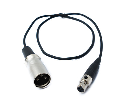 SYSTEM-S Audio Kabel 50 cm Mini XLR 3 polig Buchse zu XLR 3 polig Stecker Schwarz - DREIKS