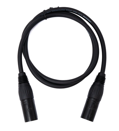 Audio Kabel 100 cm XLR 3 polig Stecker zu Stecker in Schwarz | System-S