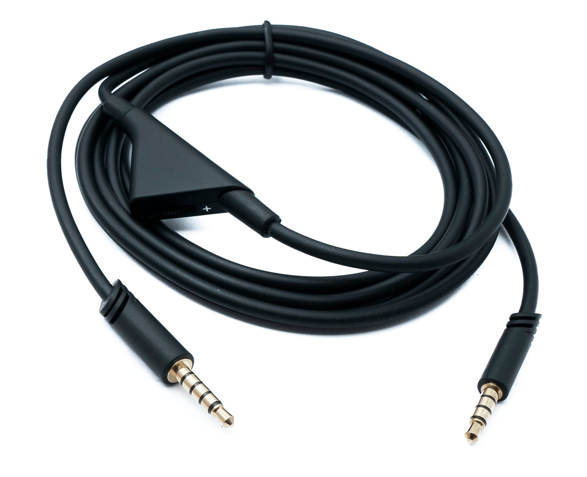 Audio Klinke Kabel 2 m 3,5 mm TRRS Stecker zu TRS Stecker Lautstärkeregler AUX Schwarz | System-S