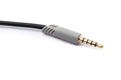 SYSTEM-S Audio Jack Cable 2 m 3.5 mm TRRS Plug to TRS Plug Volume Control AUX Gray