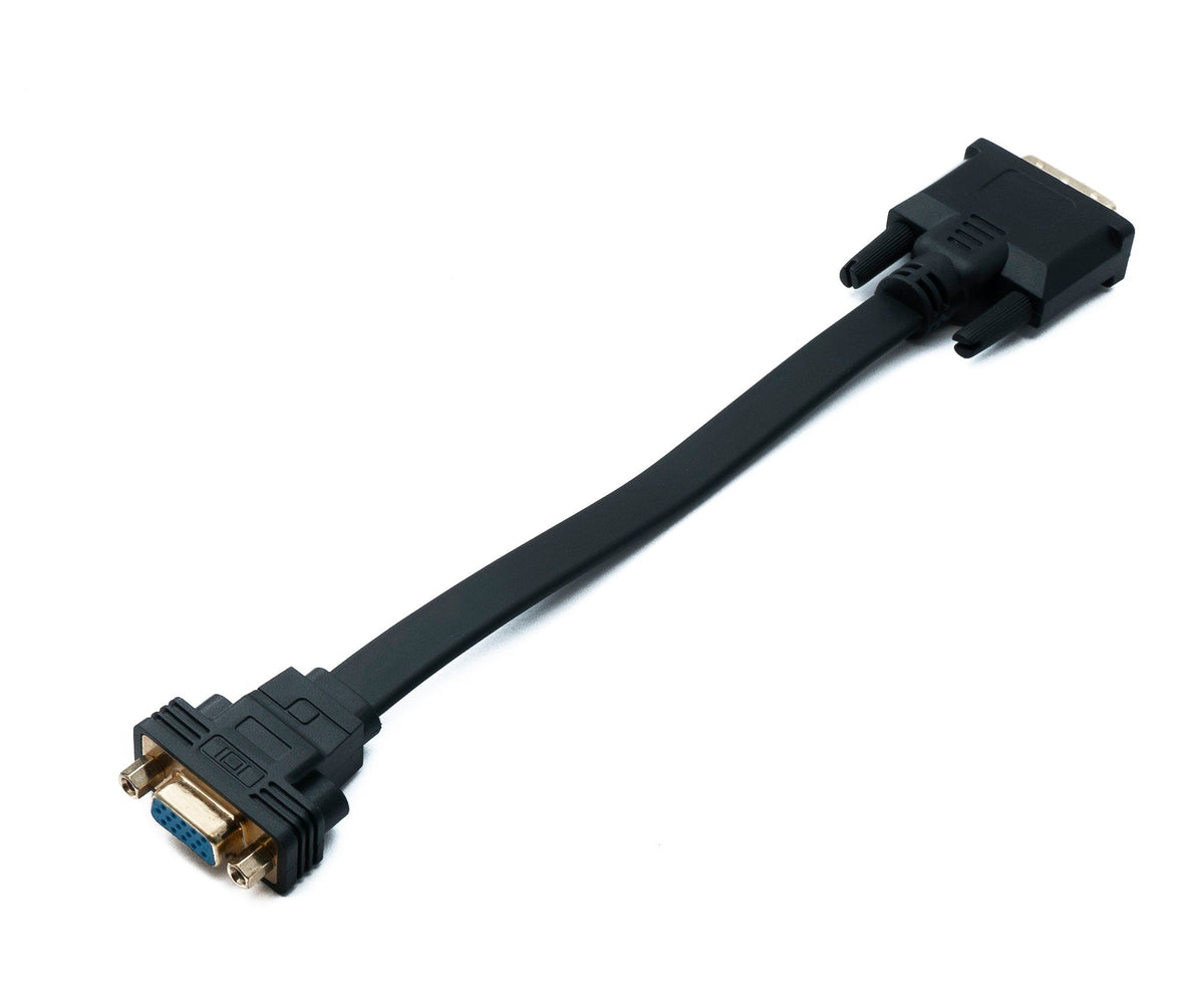 SYSTEM-S DVI D cable 20 cm 24+1 25 pin male to VGA 15 pin female flat panel mount screw adapter