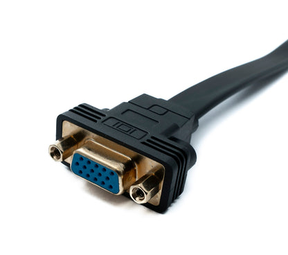 SYSTEM-S DVI D cable 20 cm 24+1 25 pin male to VGA 15 pin female flat panel mount screw adapter