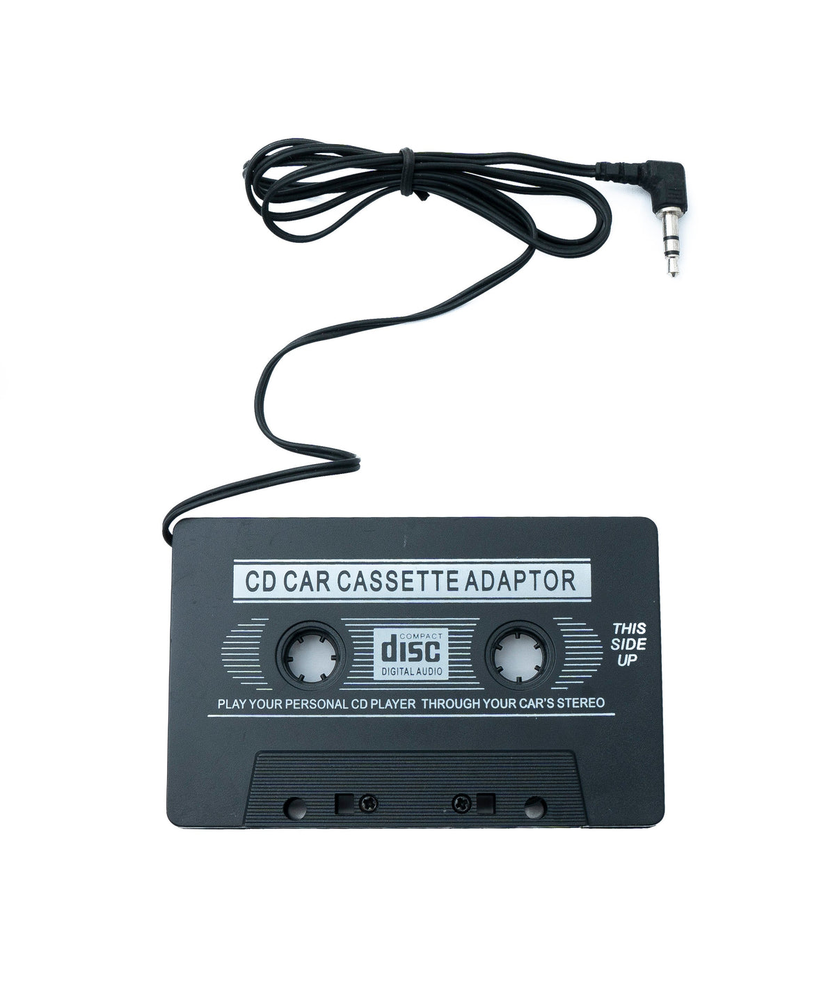 Audio Kabel 100 cm AUX 3,5 mm Stecker zu Auto Radio Kassette Winkel in Schwarz | System-S