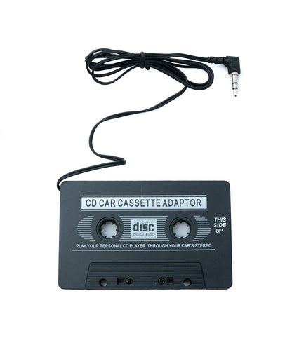 Audio Kabel 100 cm AUX 3,5 mm Stecker zu Auto Radio Kassette Winkel in Schwarz | System-S