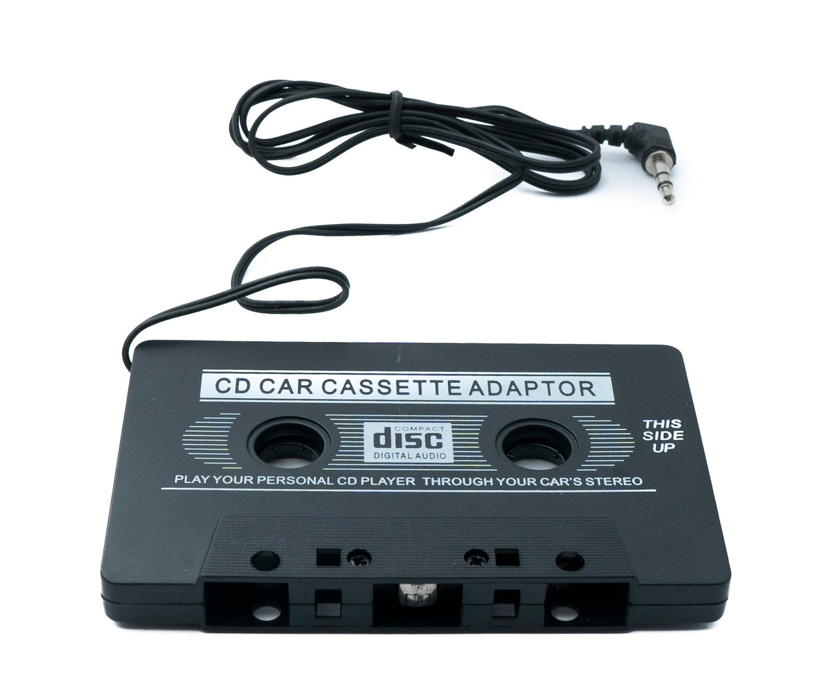 Audio Kabel 100 cm AUX 3,5 mm Stecker zu Auto Radio Kassette Winkel in Schwarz | System-S