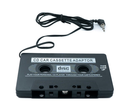 Audio Kabel 100 cm AUX 3,5 mm Stecker zu Auto Radio Kassette Winkel in Schwarz | System-S