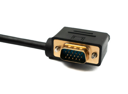 D Sub15 Kabel 50 cm HD VGA 15 Pin Stecker zu Buchse DB15 Winkel Left Angled | System-S