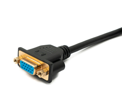 D Sub15 Kabel 50 cm HD VGA 15 Pin Stecker zu Buchse DB15 Winkel Left Angled | System-S