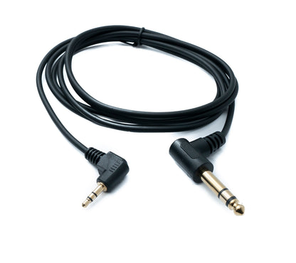 SYSTEM-S Audio Cable 180 cm Stereo TRS 6.35 mm jack plug to 3.5 mm plug angled