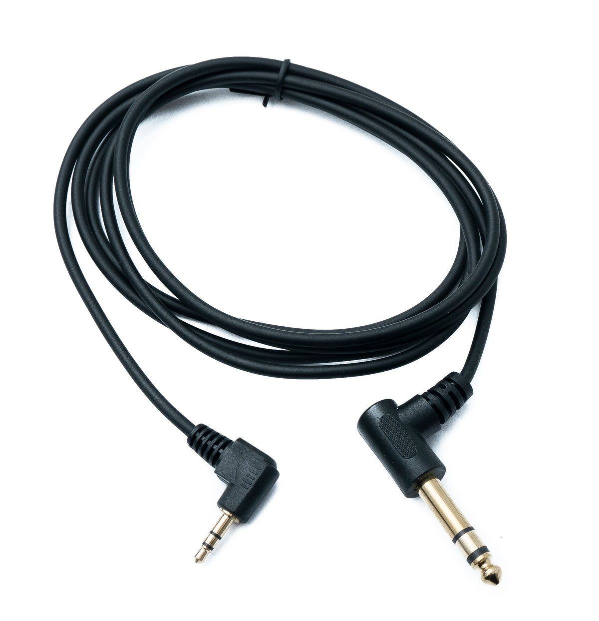SYSTEM-S Audio Cable 180 cm Stereo TRS 6.35 mm jack plug to 3.5 mm plug angled
